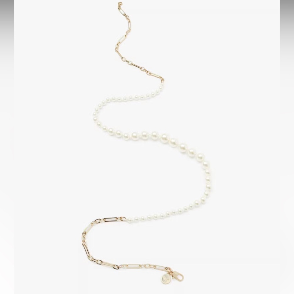 Kate Spate Pearl Chain Link Silver Belt NWT S/M